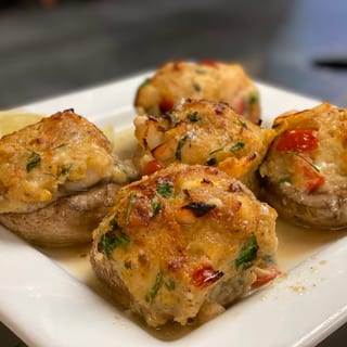 World Famous Seafood Stuffed Mushrooms